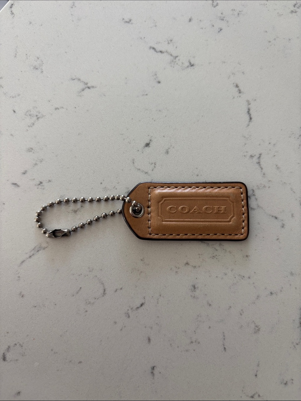 Coach Tan Leather Key Tag